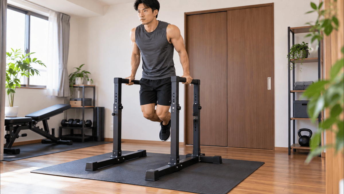 GronG ディップススタンド トレーニング器具 GronGディップススタンドをレビュー｜高さ・安定性と評判を評価 - 自宅